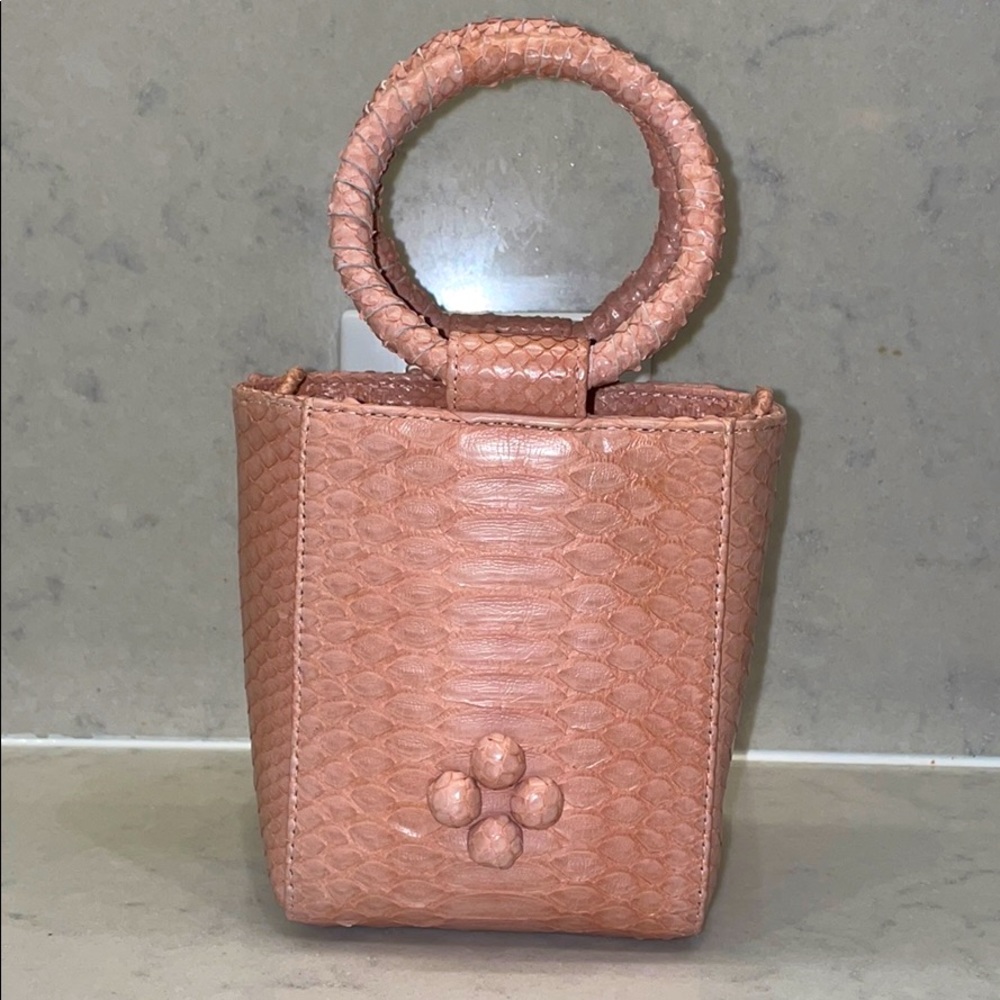 Micro Mini Pink Crossbody in Pink Python